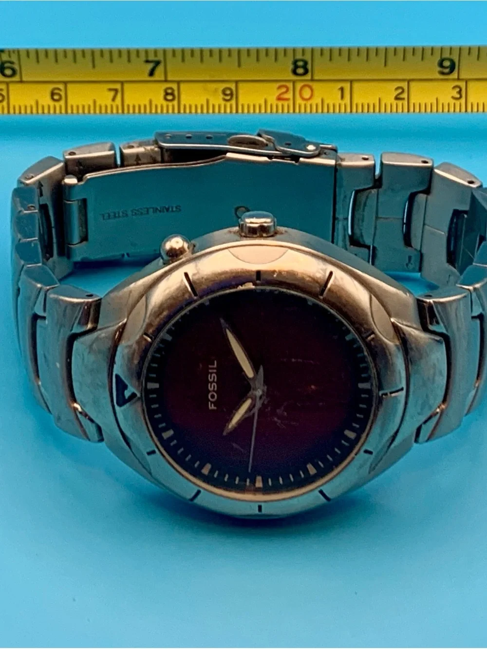 Fossil Men's Stainless Steel Blue Dial Watch